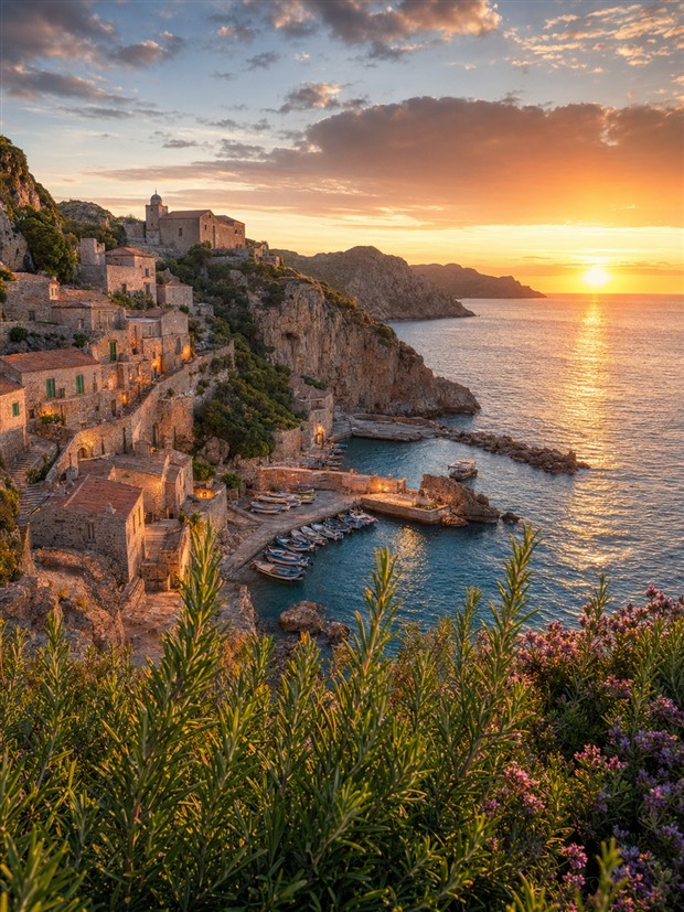 イタリアの島の港町